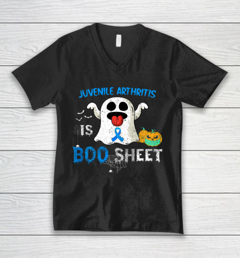 Halloween Shirt For Women and Men Juvenile Arthritis is Boo Sheet V-Neck T-Shirt