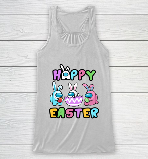 Among Us Game Shirt Bunny Kinda Sus Among Sus Us Cute Eggs Happy Easter Day Racerback Tank