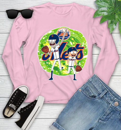 MLB New York Mets Rick And Morty Baseball Sports Youth Long Sleeve 10