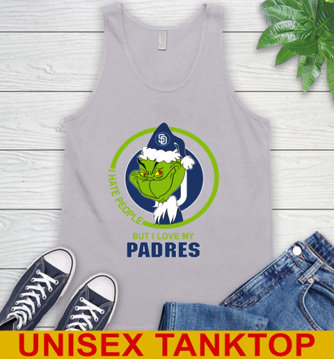 San Diego Padres MLB Christmas Grinch I Hate People But I Love My Favorite Baseball Team Tank Top 4