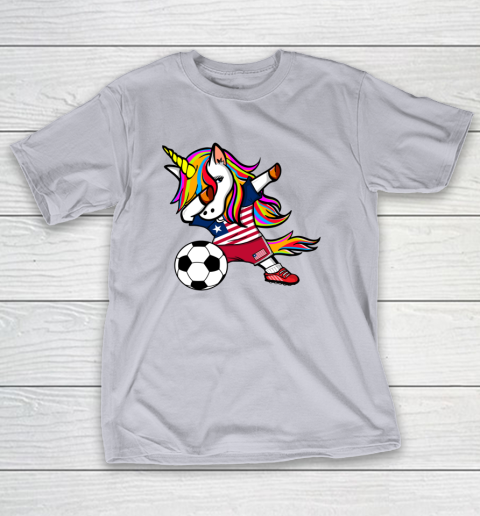 Dabbing Unicorn Liberia Football Liberian Flag Soccer T-Shirt 6