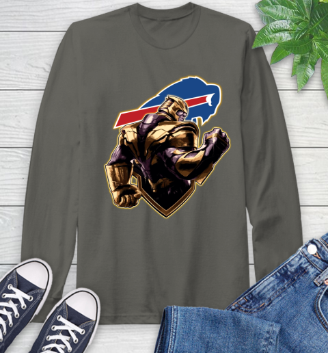 NFL Thanos Avengers Endgame Football Sports Buffalo Bills Long Sleeve T-Shirt 8