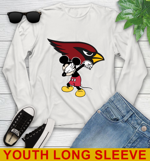 Arizona Cardinals NFL Football Dabbing Mickey Disney Sports Youth Long Sleeve 12