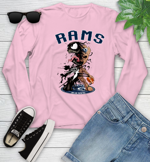 NFL Los Angeles Rams Football Venom Groot Guardians Of The Galaxy Youth Long Sleeve 10