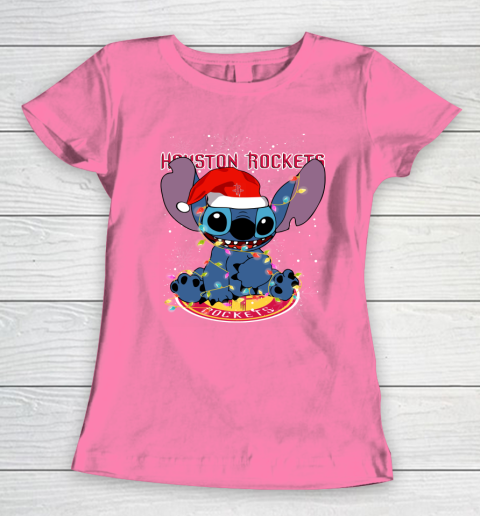 Houston Rockets NBA noel stitch Basketball Christmas Women's T-Shirt 9