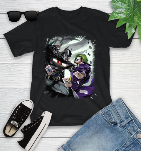 San Francisco 49ers NFL Football Batman Fighting Joker DC Comics Youth T-Shirt 3 San Francisco 49ers NFL Football Batman Fighting Joker DC Comics Youth T-Shirt - Image 3