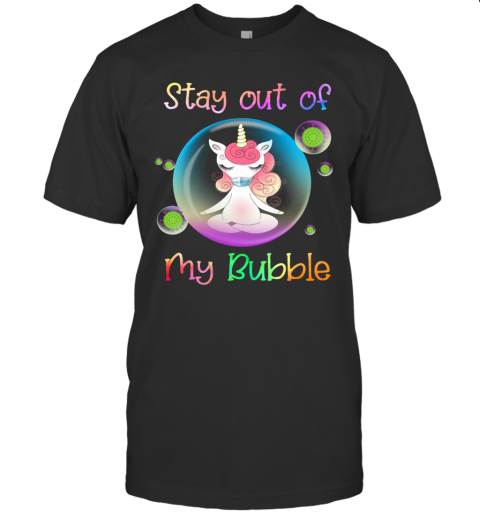 Unicorn Yoga Stay Out My Bubble Coronavirus Mask T-Shirt