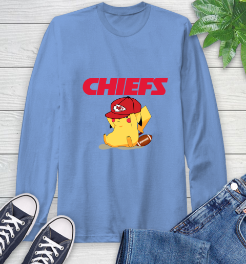 NFL Pikachu Football Sports Kansas City Chiefs Long Sleeve T-Shirt 11