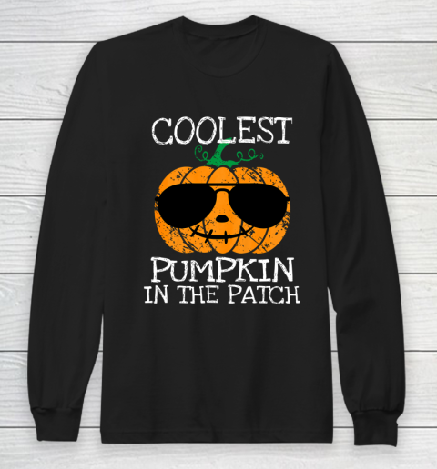 Kids Coolest Pumpkin In The Patch Halloween Costume Boys Girls Long Sleeve T-Shirt