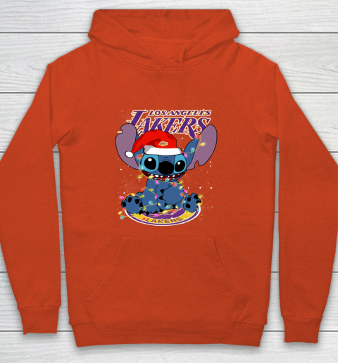 Los Angeles Lakers NBA noel stitch Basketball Christmas Youth Hoodie 3