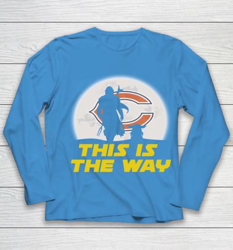 Chicago Bears NFL Football Star Wars Yoda And Mandalorian This Is The Way Youth Long Sleeve 5