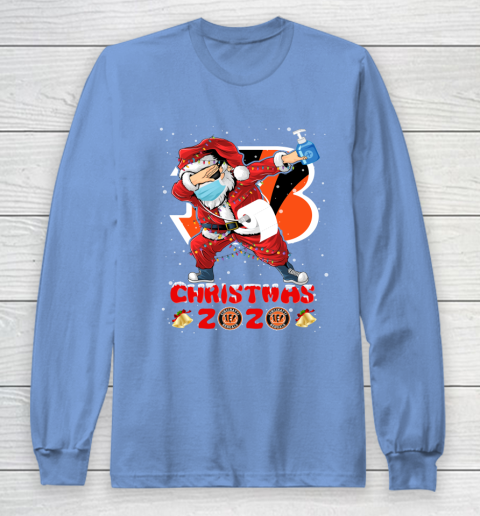 Cincinnati Bengals Funny Santa Claus Dabbing Christmas 2020 NFL Long Sleeve T-Shirt 8
