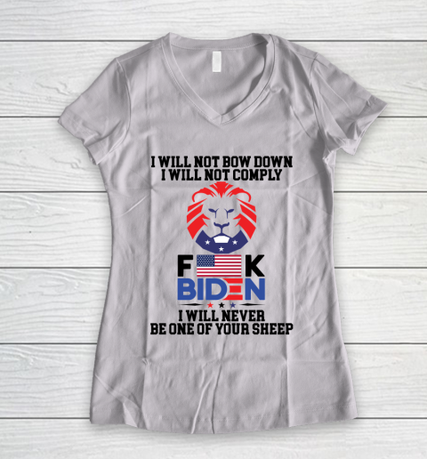 I Will Not Comply Shirt  Fuck Biden Women's V-Neck T-Shirt