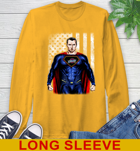 NBA Basketball Cleveland Cavaliers Superman DC Shirt Long Sleeve T-Shirt 3 NBA Basketball Cleveland Cavaliers Superman DC Shirt Long Sleeve T-Shirt - Image 3