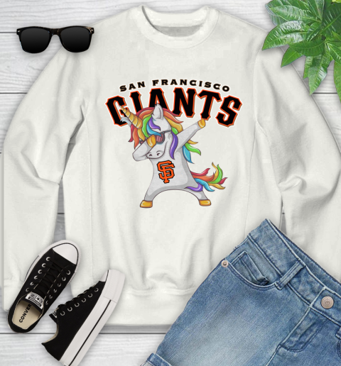 San Francisco Giants MLB Baseball Funny Unicorn Dabbing Sports Youth Sweatshirt