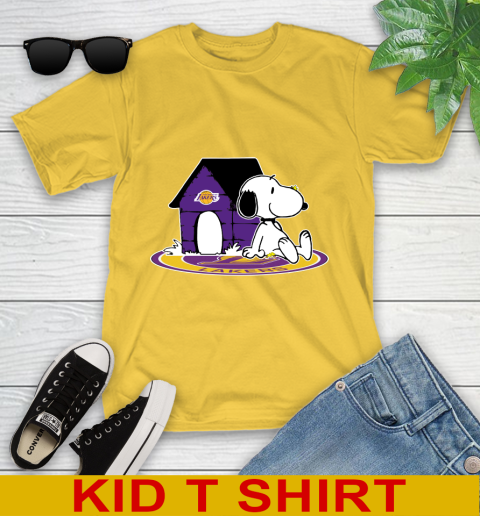 NBA Basketball Los Angeles Lakers Snoopy The Peanuts Movie Shirt Youth T-Shirt 8