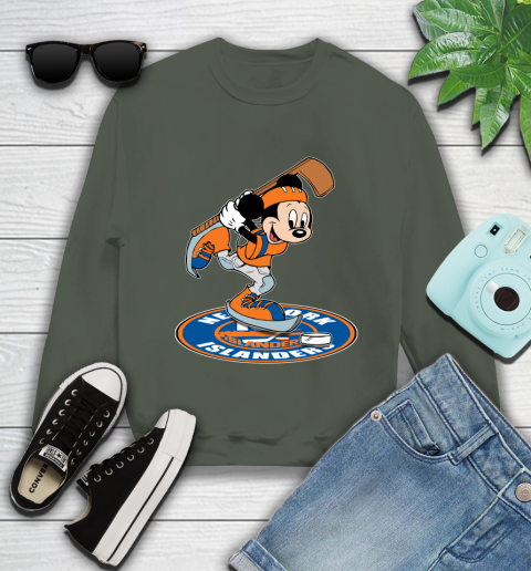 NHL Hockey New York Islanders Cheerful Mickey Disney Shirt Youth Sweatshirt 9