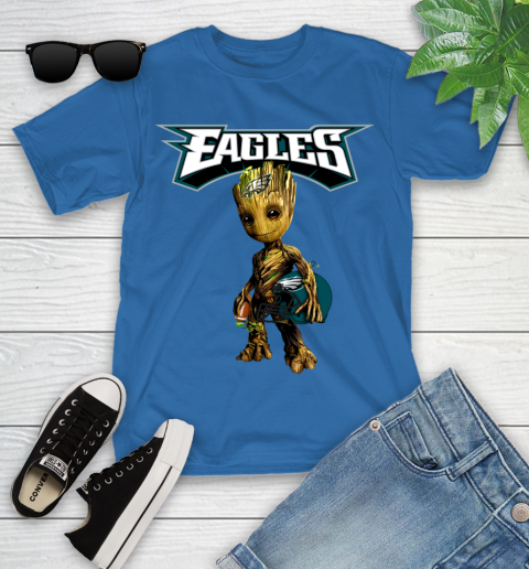 Philadelphia Eagles NFL Football Groot Marvel Guardians Of The Galaxy Youth T-Shirt 9