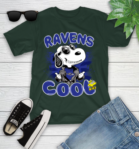 NFL Football Baltimore Ravens Cool Snoopy Shirt Youth T-Shirt 4