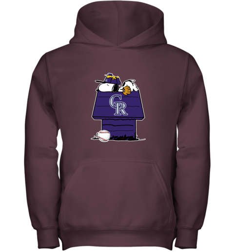 Colorado Rockies Snoopy And Woodstock Resting Together MLB Youth Hoodie