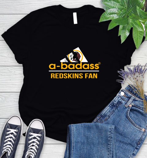 NFL A Badass Washington Redskins Fan Adidas Football Sports Women's T-Shirt