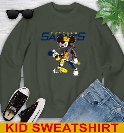 Buffalo Sabres NHL Hockey Mickey Peace Sign Sports Youth Sweatshirt 9