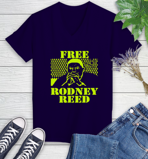 Freee rodney reed Women's V-Neck T-Shirt 4 Freee rodney reed Women's V-Neck T-Shirt - Image 4