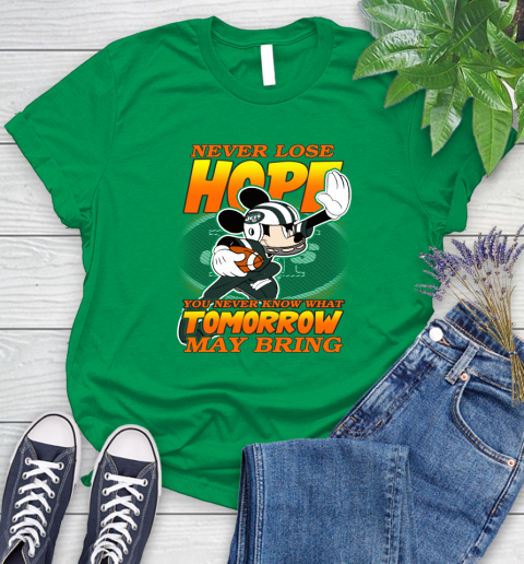 New York Jets NFL Football Mickey Disney Never Lose Hope Women's T-Shirt 9