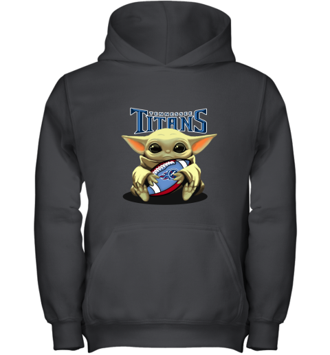 Baby Yoda Loves The Tennessee Titans Star Wars NFL Youth Hoodie