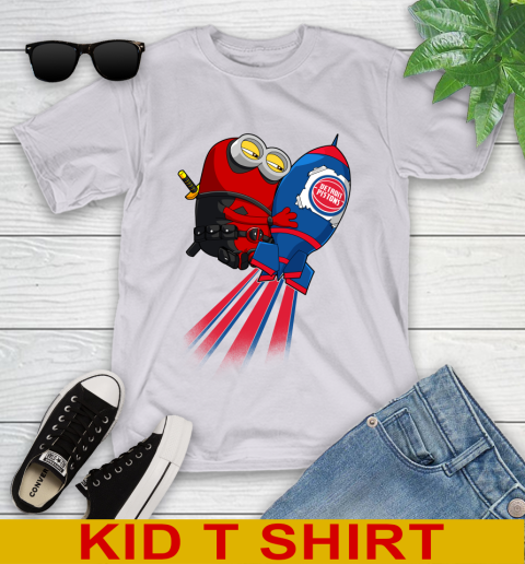 NBA Basketball Detroit Pistons Deadpool Minion Marvel Shirt Youth T-Shirt 5 NBA Basketball Detroit Pistons Deadpool Minion Marvel Shirt Youth T-Shirt - Image 5