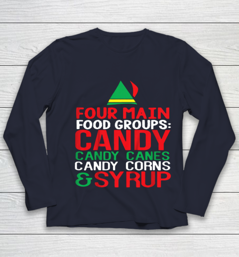 4 Main Food Groups Elf Buddy Christmas Youth Long Sleeve 2
