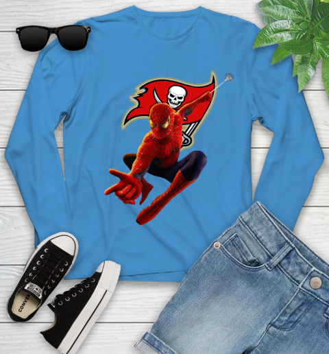 NFL Spider Man Avengers Endgame Football Tampa Bay Buccaneers Youth Long Sleeve 7