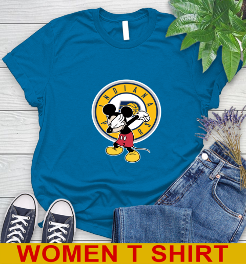 Indiana Pacers NBA Basketball Dabbing Mickey Disney Sports Women's T-Shirt 7