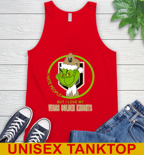 Vegas Golden Knights NHL Christmas Grinch I Hate People But I Love My Favorite Hockey Team Tank Top 6