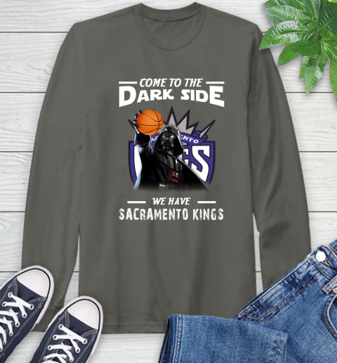 NBA Come To The Dark Side We Have Sacramento Kings Star Wars Darth Vader Basketball Long Sleeve T-Shirt 9