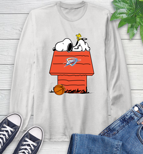 Oklahoma City Thunder NBA Basketball Snoopy Woodstock The Peanuts Movie Long Sleeve T-Shirt