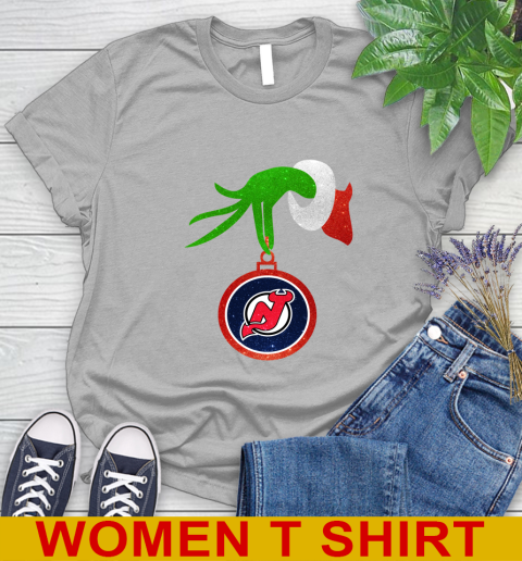 New Jersey Devils Grinch Merry Christmas NHL Hockey Women's T-Shirt 5