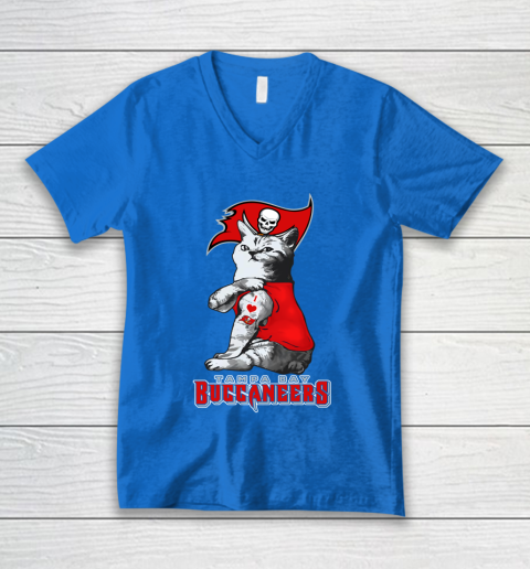 NFL Football My Cat Loves Tampa Bay Buccaneers V-Neck T-Shirt 5