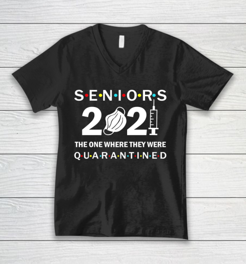 Senior Class of 2021 Graduation Quarantine V-Neck T-Shirt