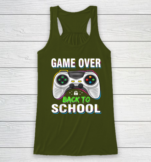 Back to School Funny Game Over Teacher Student Racerback Tank 8
