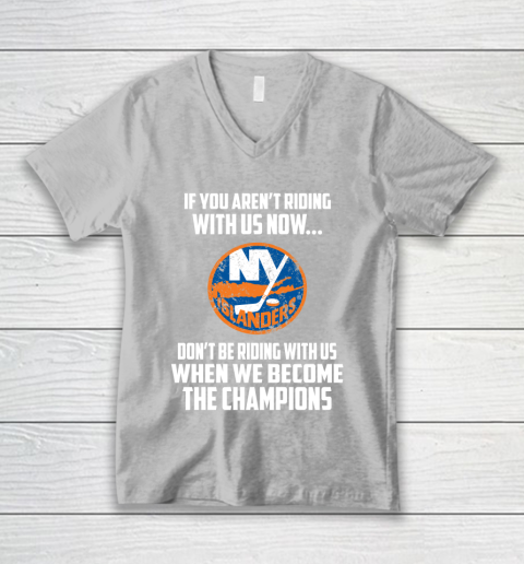 NHL New York Islanders Hockey We Become The Champions V-Neck T-Shirt 3