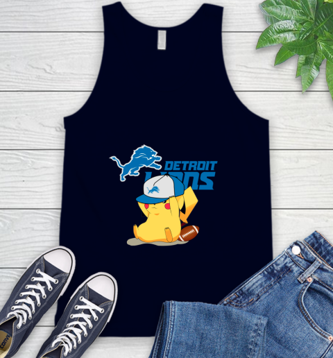 NFL Pikachu Football Sports Detroit Lions Tank Top 3