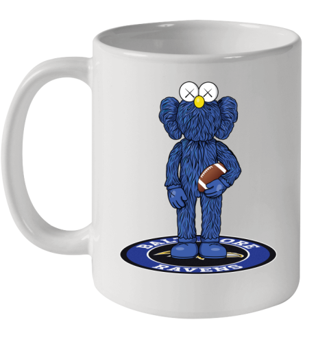 NFL Football Baltimore Ravens Kaws Bff Blue Figure Shirt Ceramic Mug 11oz