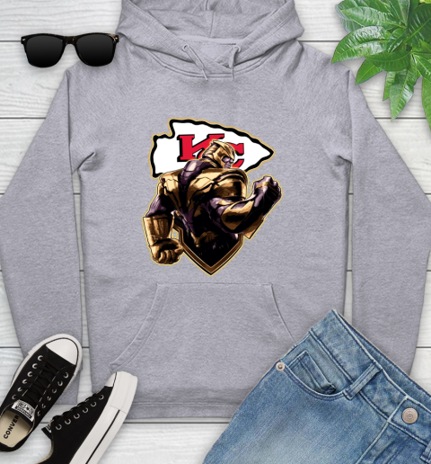NFL Thanos Avengers Endgame Football Sports Kansas City Chiefs Youth Hoodie 6