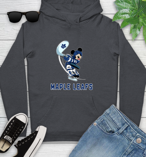 NHL Hockey Toronto Maple Leafs Cheerful Mickey Mouse Shirt Youth Hoodie 8