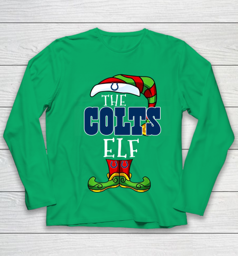 Indianapolis Colts Christmas ELF Funny NFL Youth Long Sleeve 4