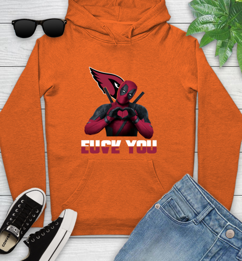 NHL Arizona Cardinals Deadpool Love You Fuck You Football Sports Youth Hoodie 4