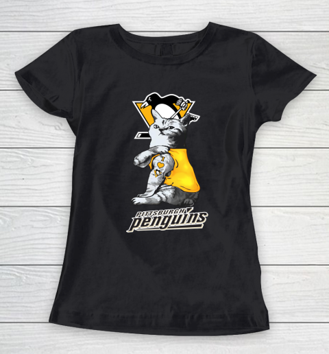 NHL My Cat Loves Pittsburgh Penguins Hockey Women's T-Shirt