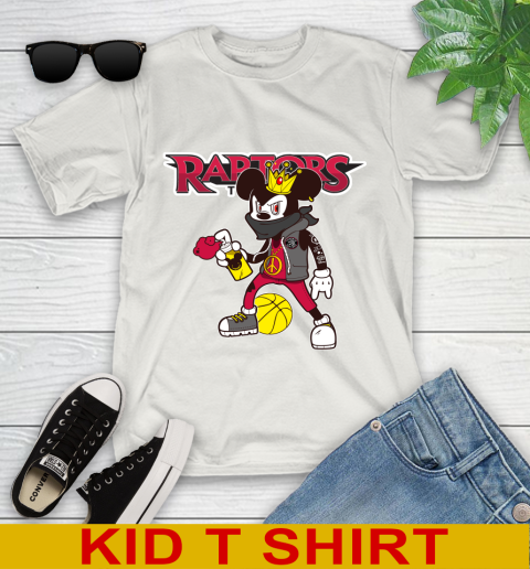 Toronto Raptors NBA Basketball Mickey Peace Sign Sports Youth T-Shirt 12