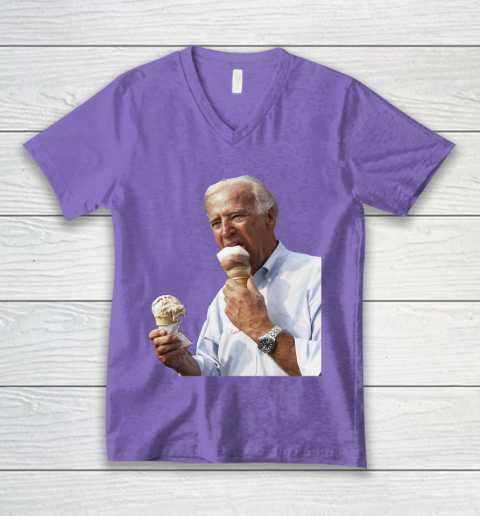 Joe Biden Eating Ice Cream V-Neck T-Shirt 8